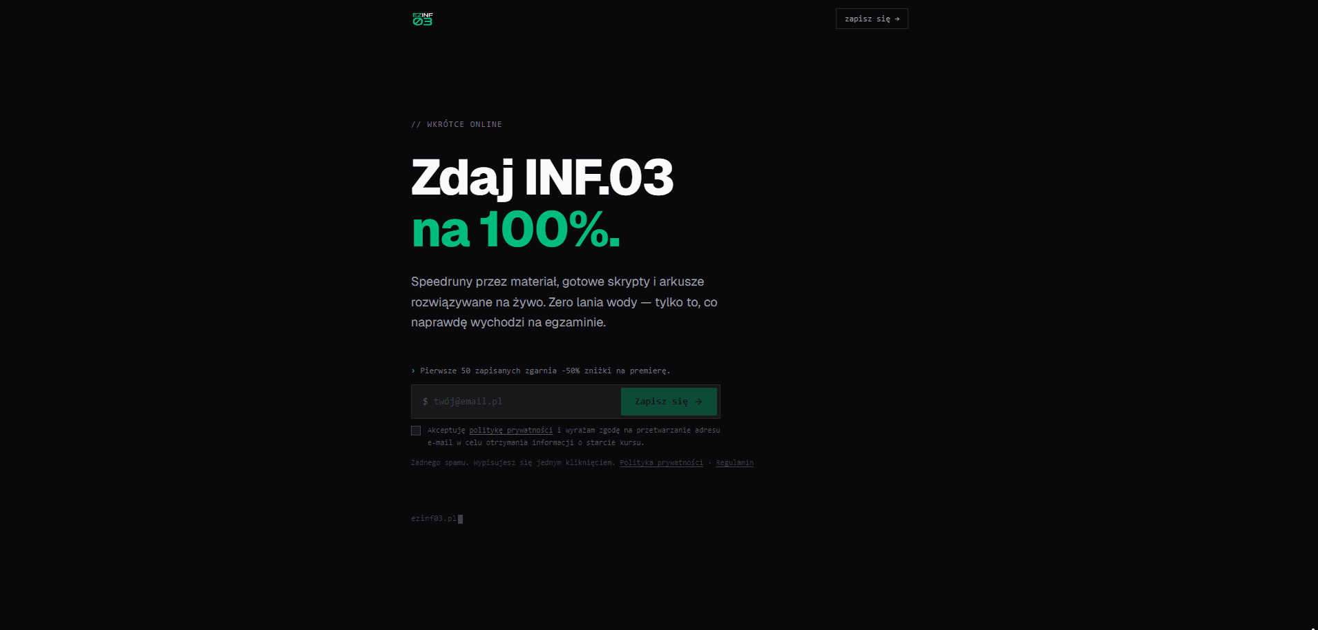 ezinf03.pl - Platforma edukacyjna INF.03 — Banner