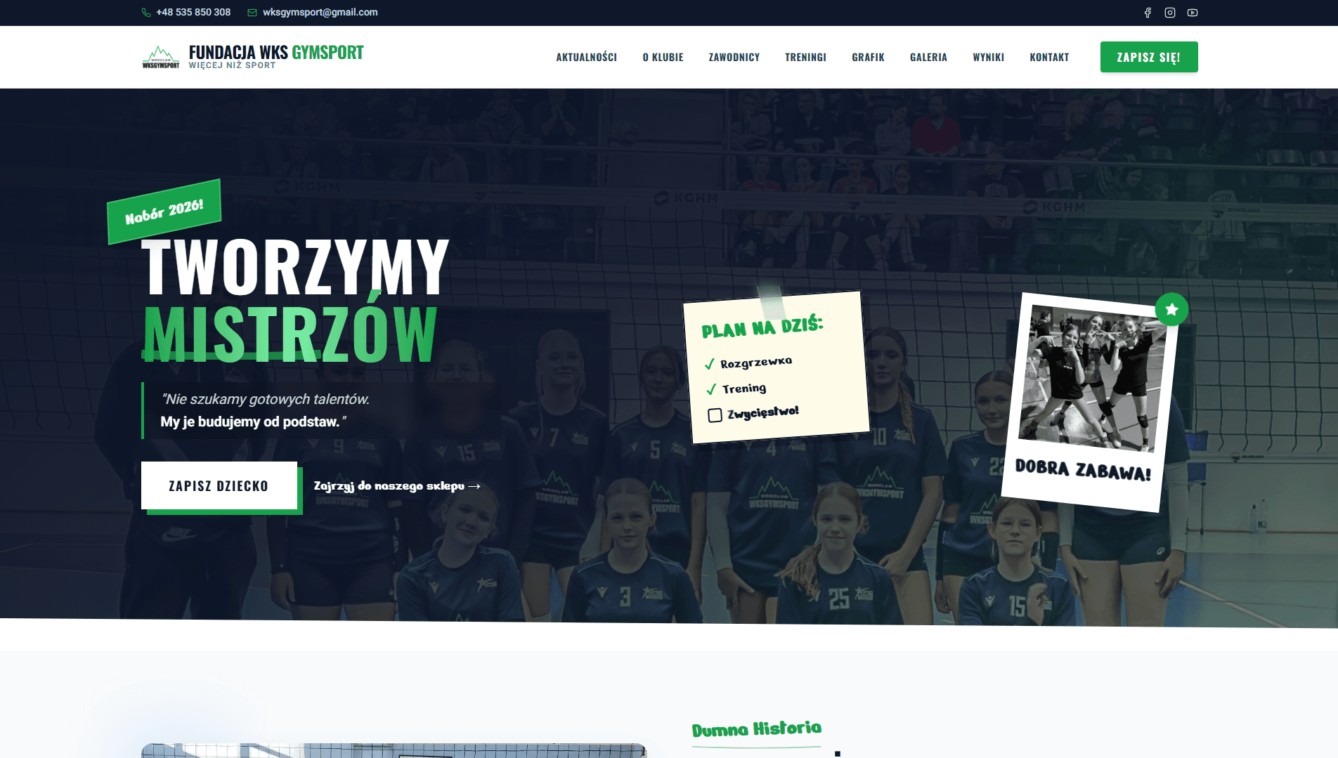 WKS Gymsport - Platforma dla Klubu sportowego — Banner